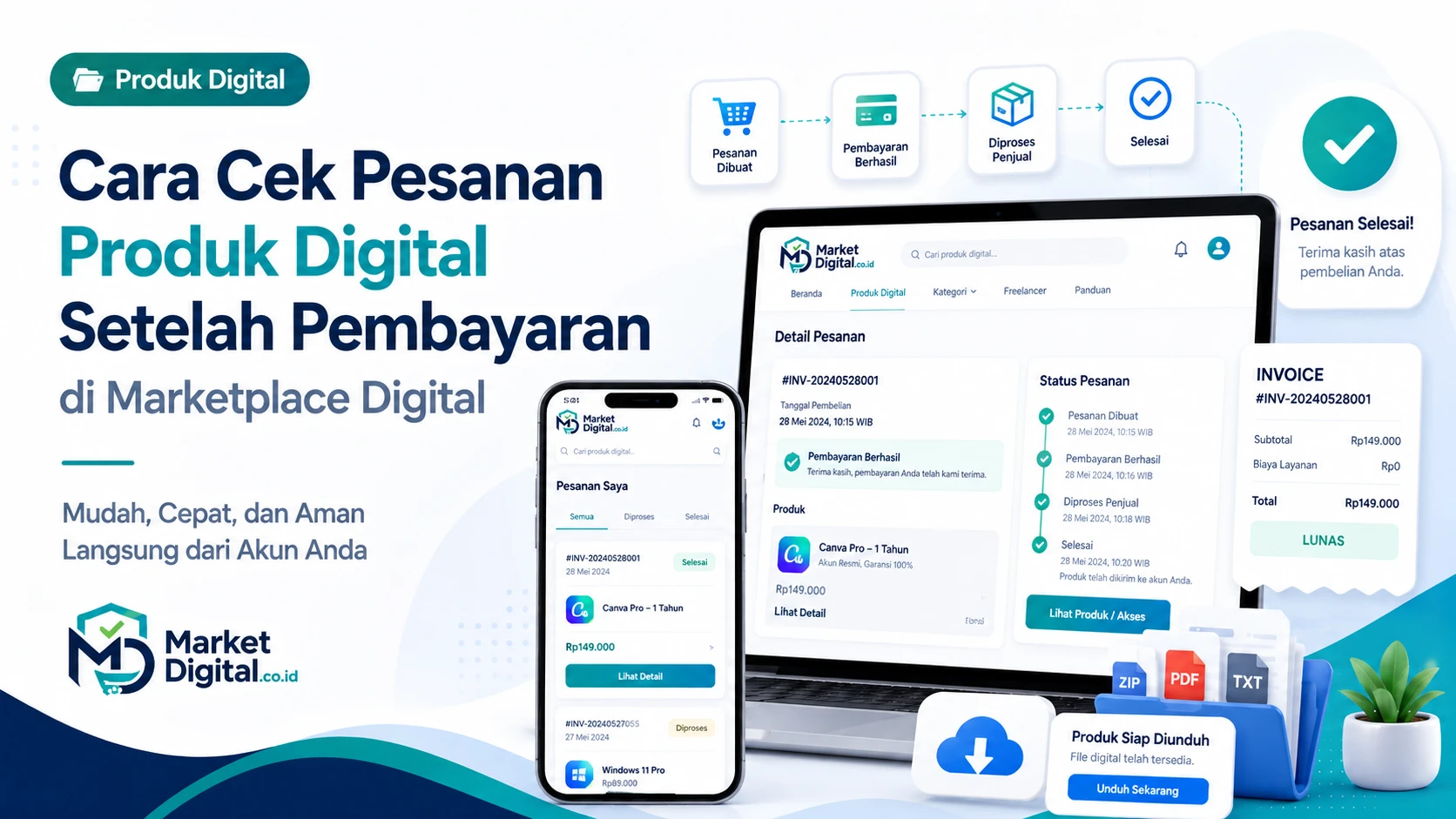 Cara Cek Pesanan Produk Digital Setelah Pembayaran di Marketplace Digital